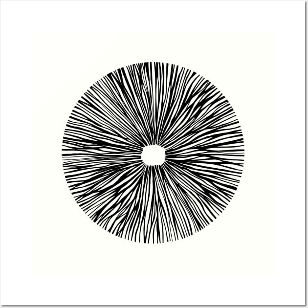 Black mushroom spore print Wall Art by iefae